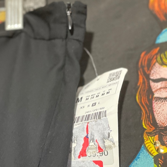 Zara Basic black skirt w/slit can be worn on side, in front or back. NWT - Picture 8 of 8